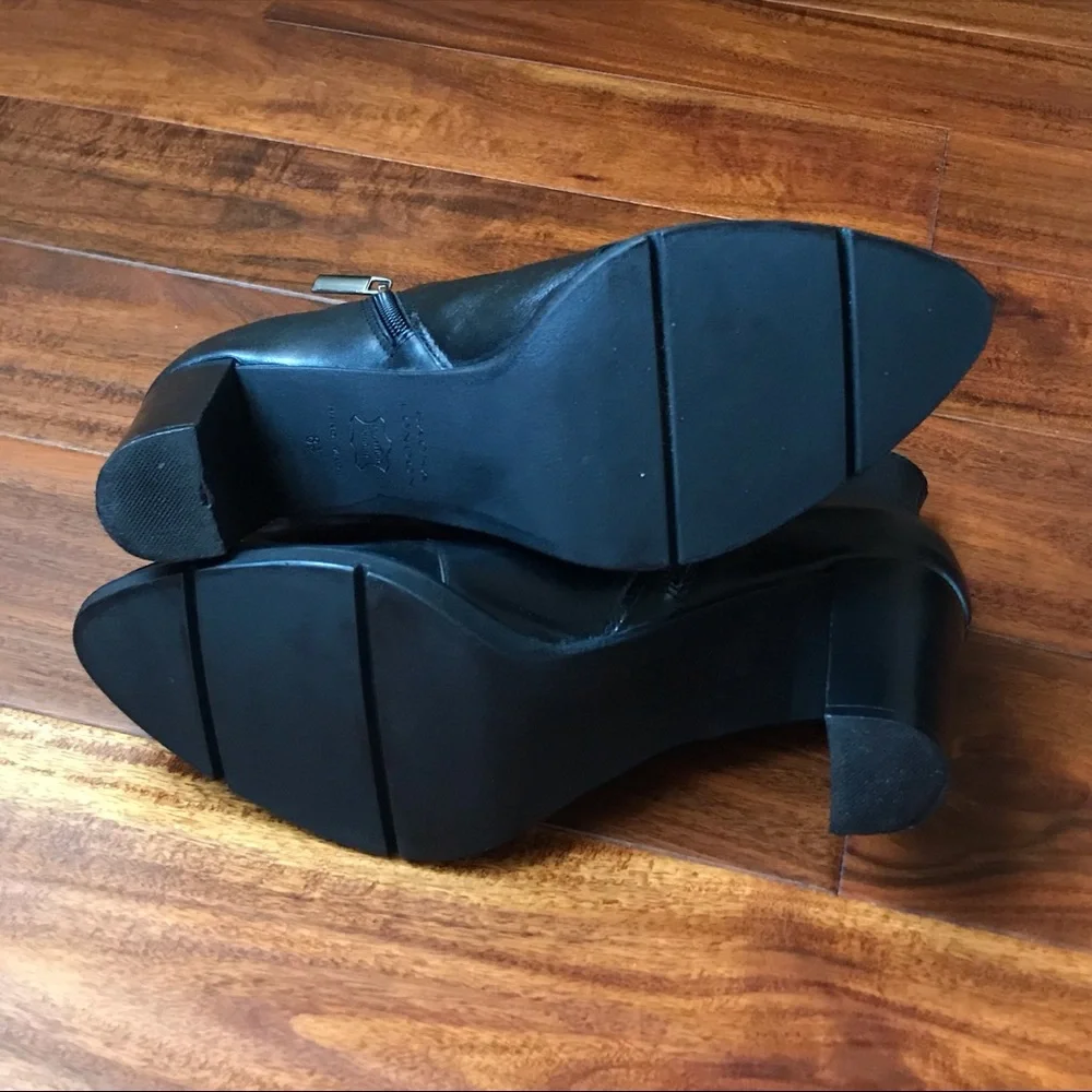 Whimsigoth Witchy Leather & Suede High Heeled Ankle Boot Black Size 8.5